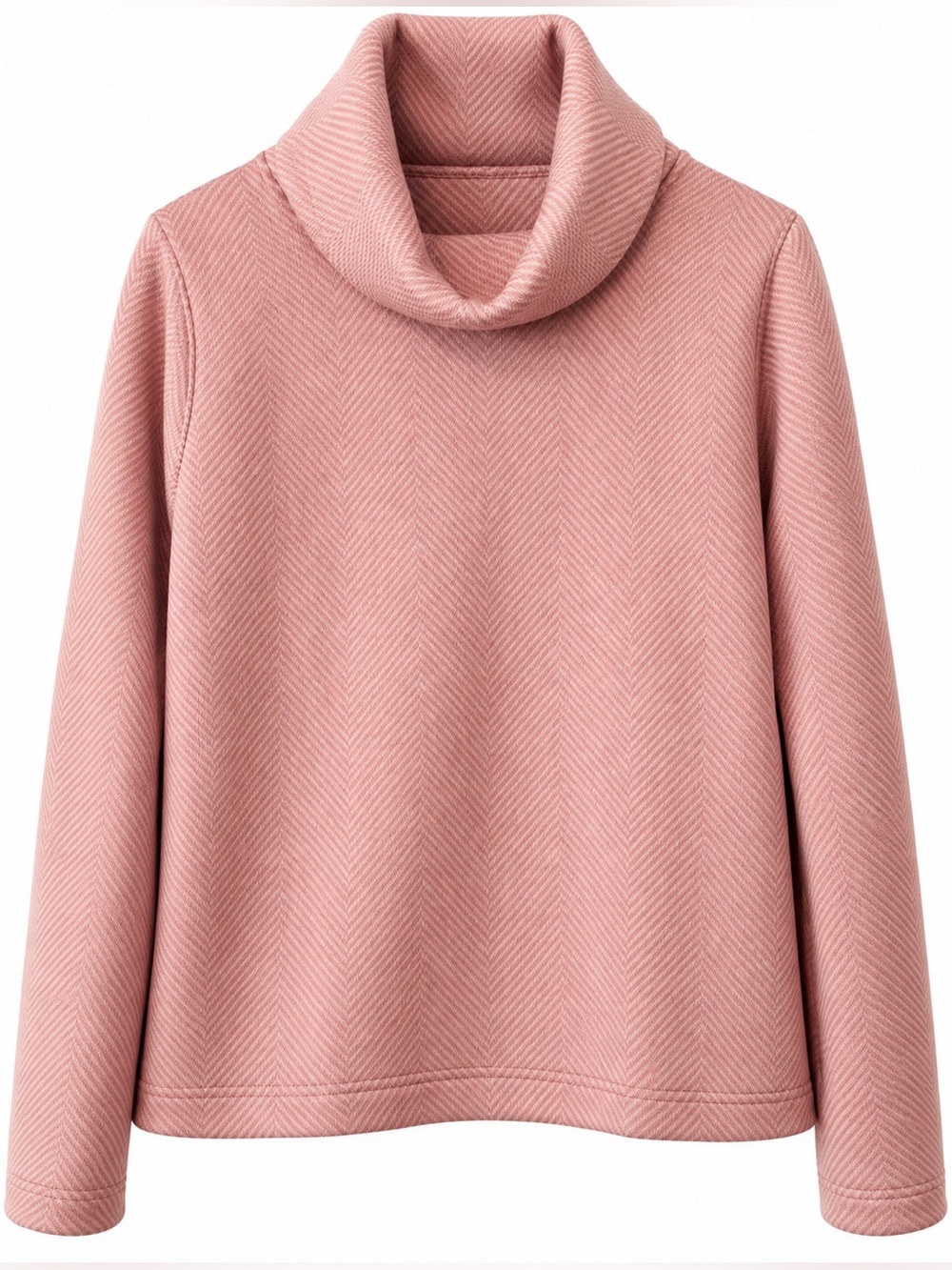 J. Crew Long Sleeve Fleece Funnel Neck Pullover Chevron Iced Quartz Ivory Size L